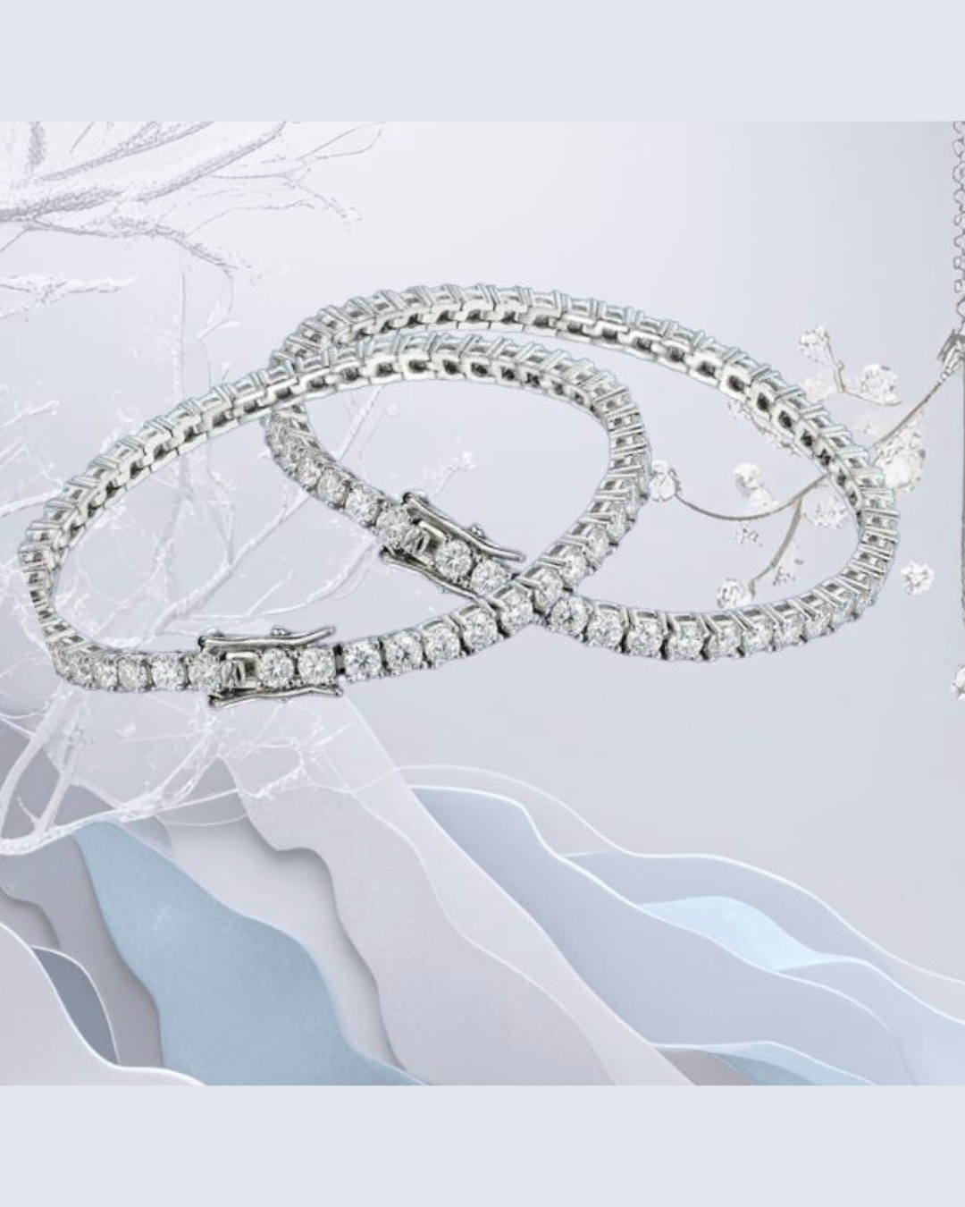 Pulseira Banhada em Prata com Diamante Moissanite