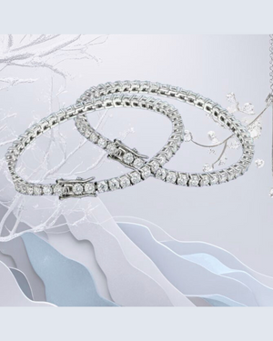 Pulseira Banhada em Prata com Diamante Moissanite