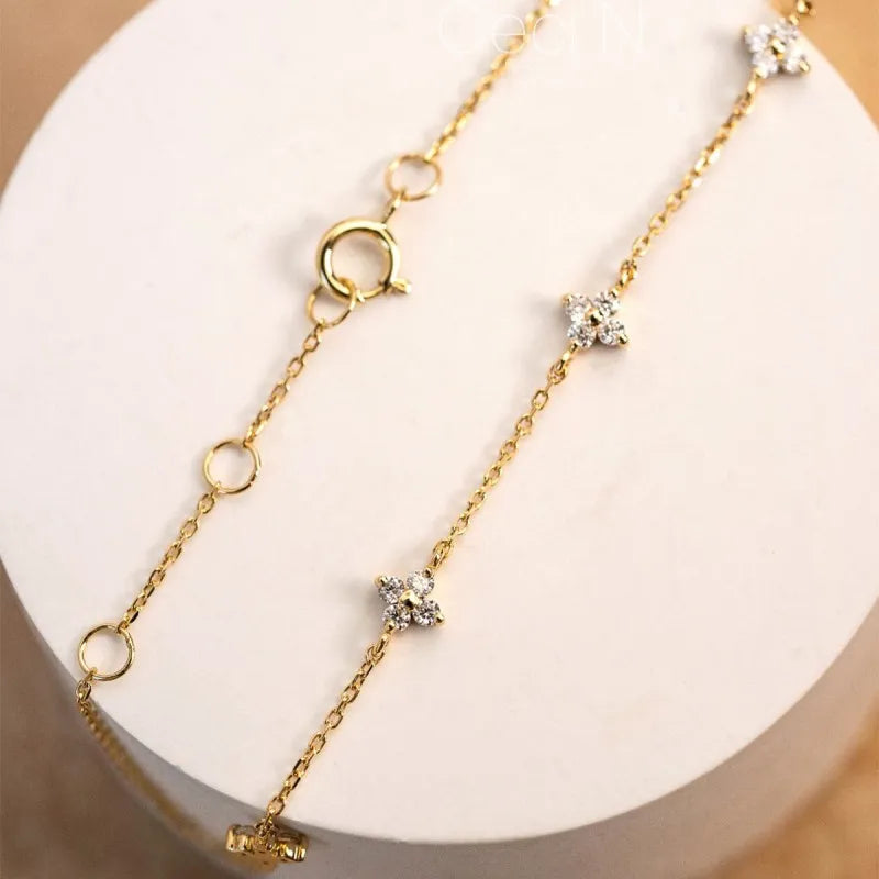 Pulseira Banhada Pequena Flor - Donna Boneca