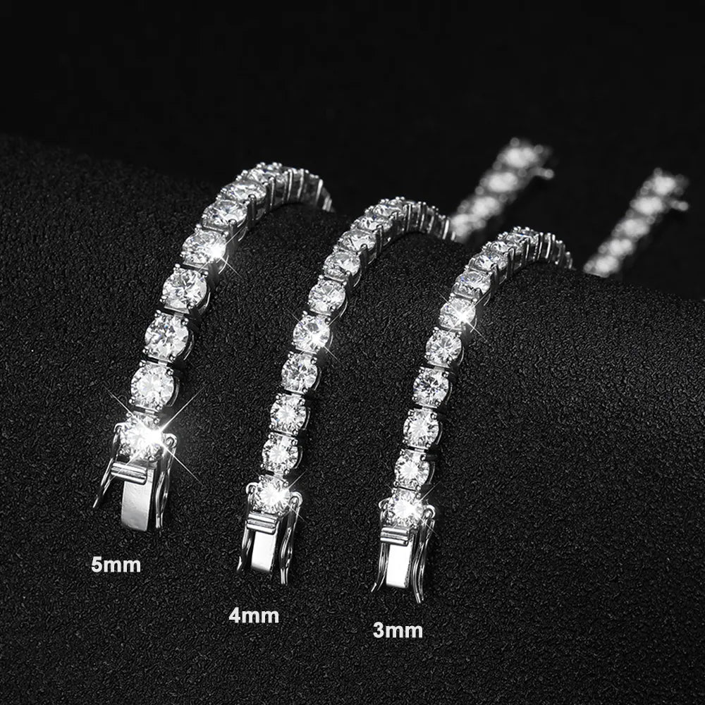 Pulseira Banhada em Prata com Diamante Moissanite - Donna Boneca