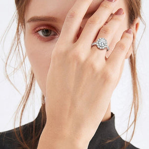 Anel de Noivado em Prata com Diamante Moissanite - Donna Boneca