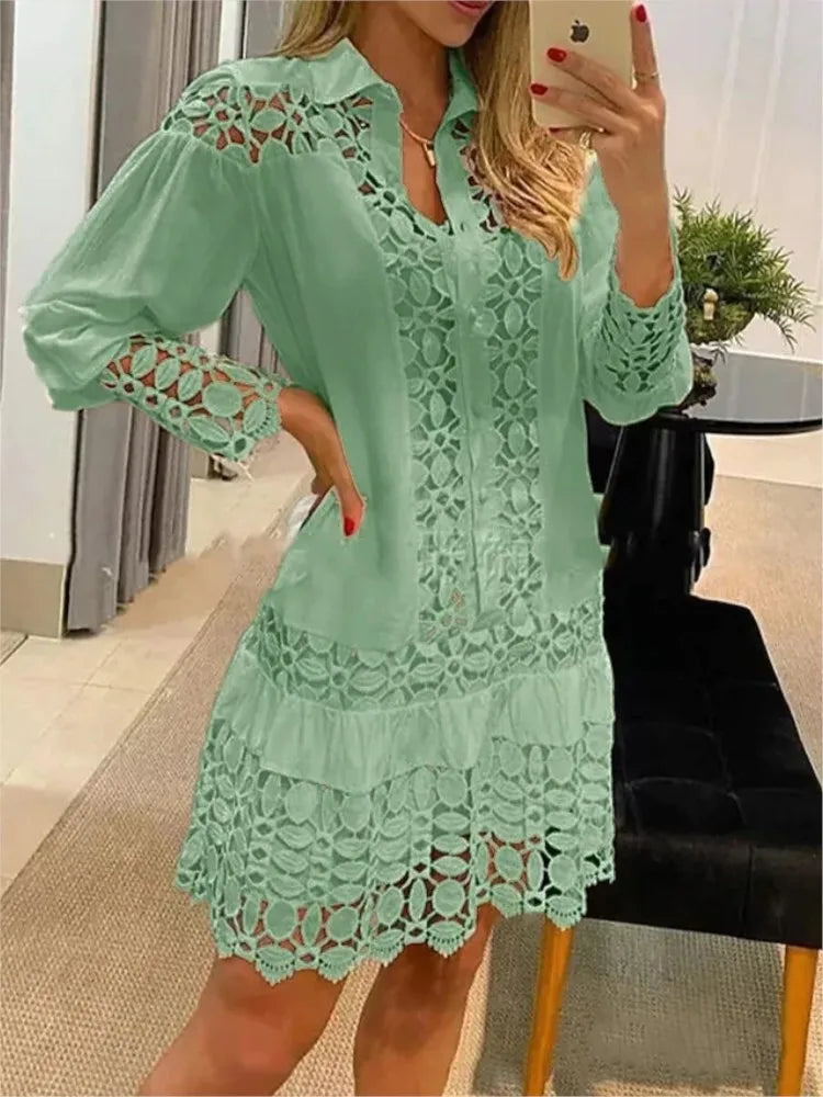 Vestido de Renda Manga Longa - Donna Boneca