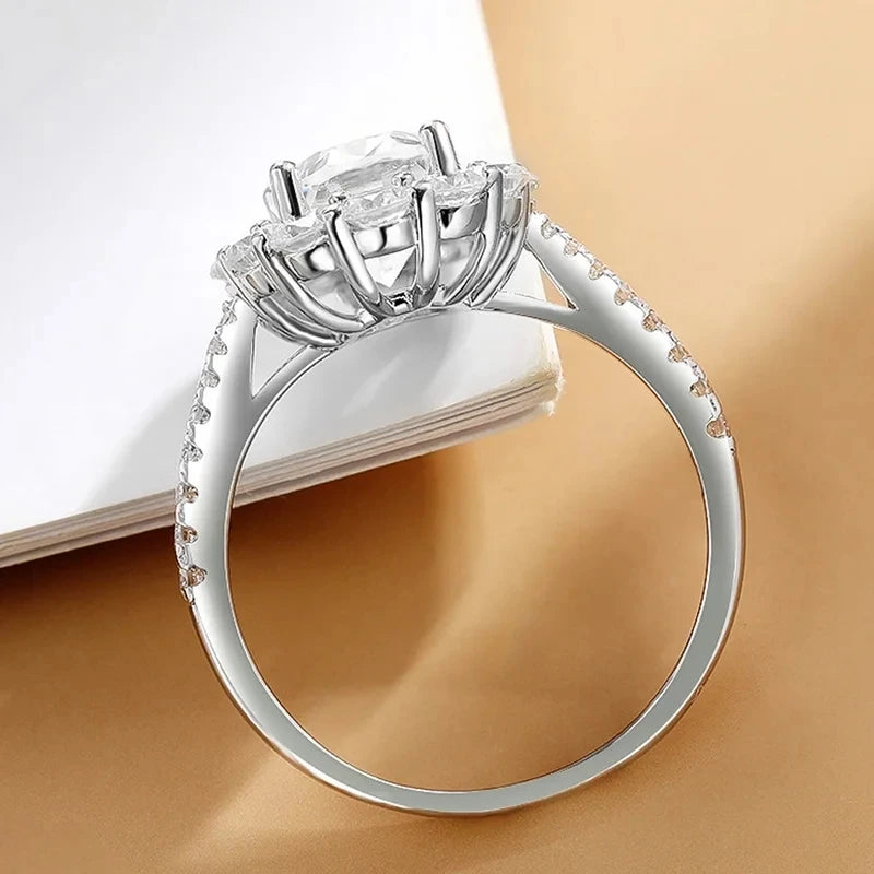 Anel de Noivado em Prata com Diamante Moissanite - Donna Boneca
