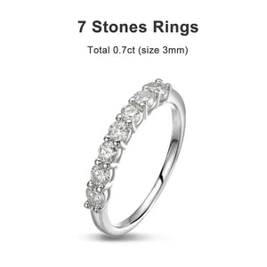 Aliança com Pedras de Diamantes Moissanites