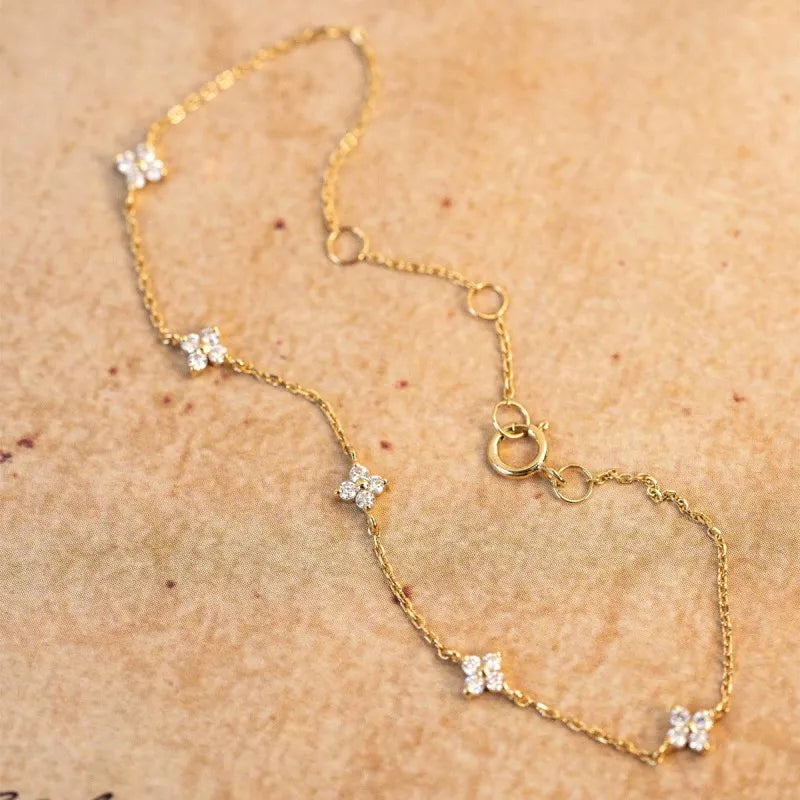 Pulseira Banhada Pequena Flor - Donna Boneca