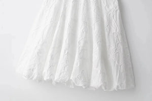 Mini Vestido Branco com Saia e Manga Bufante - Donna Boneca