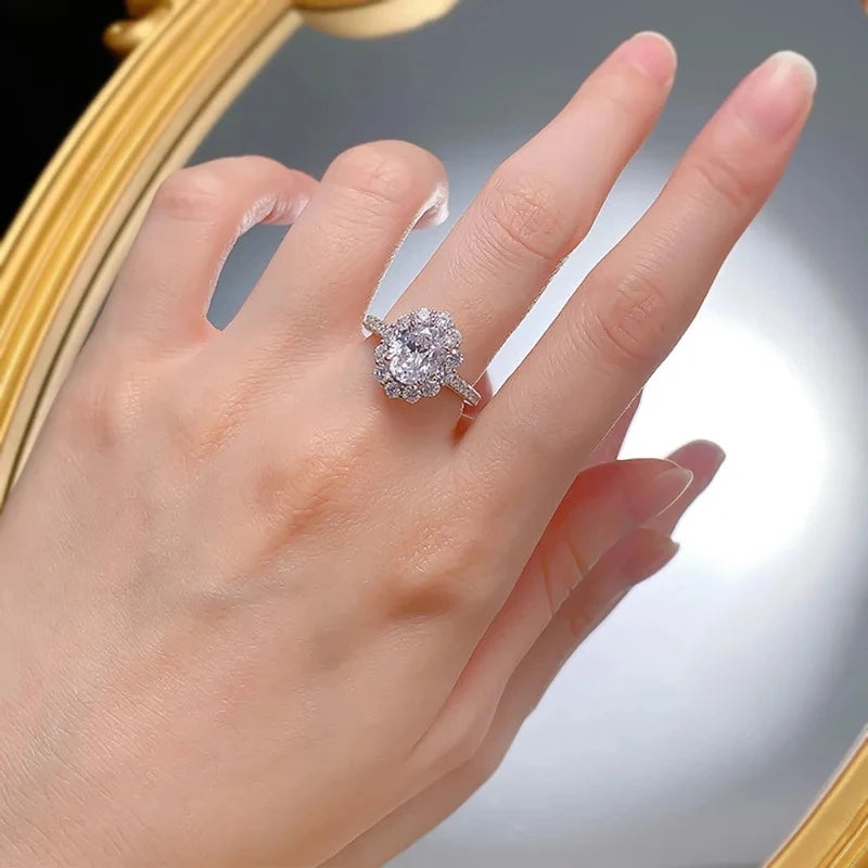 Anel de Noivado em Prata com Diamante Moissanite - Donna Boneca