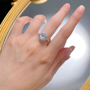 Anel de Noivado em Prata com Diamante Moissanite - Donna Boneca