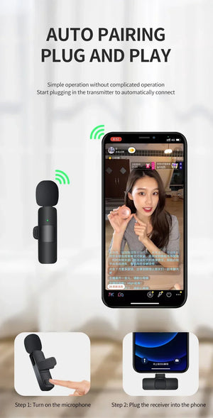 Kit Mini Microfone para Iphone e Android