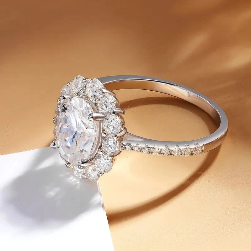 Anel de Noivado em Prata com Diamante Moissanite - Donna Boneca