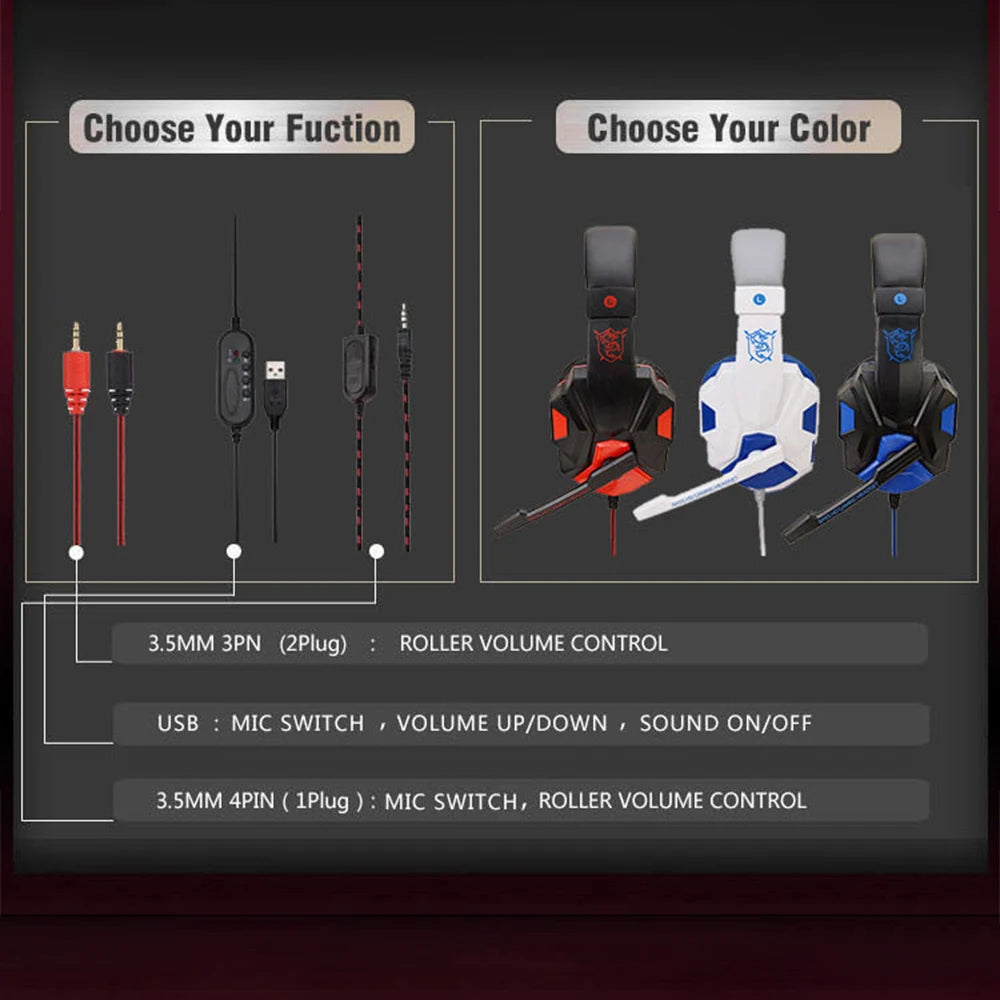 Headset Gamer com fio Ajustável com Microfone e Cancelamento de Ruído - Donna Boneca