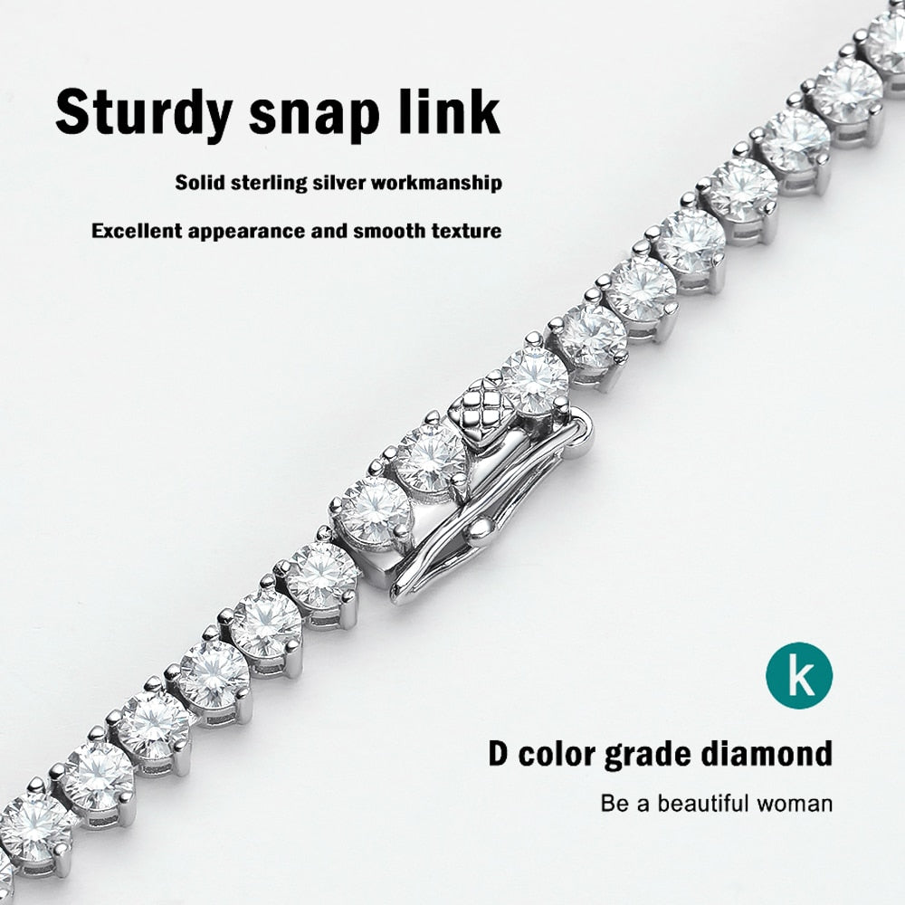 Colar banhado em Prata com Diamante Moissanite - Donna Boneca