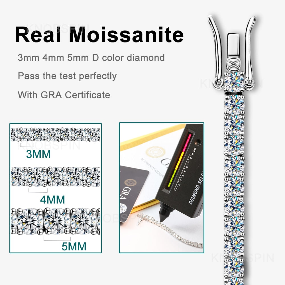 Pulseira Banhada em Prata com Diamante Moissanite - Donna Boneca