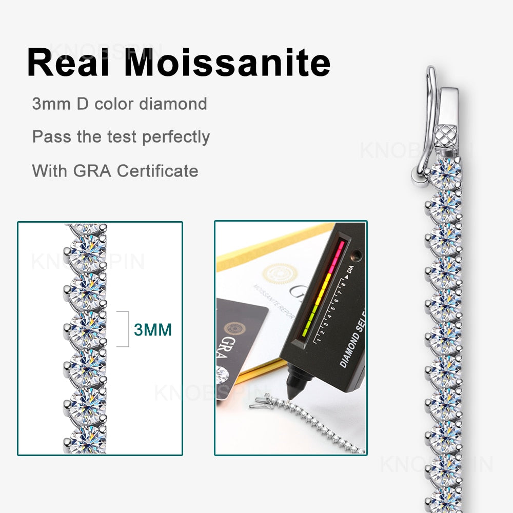 Colar banhado em Prata com Diamante Moissanite - Donna Boneca