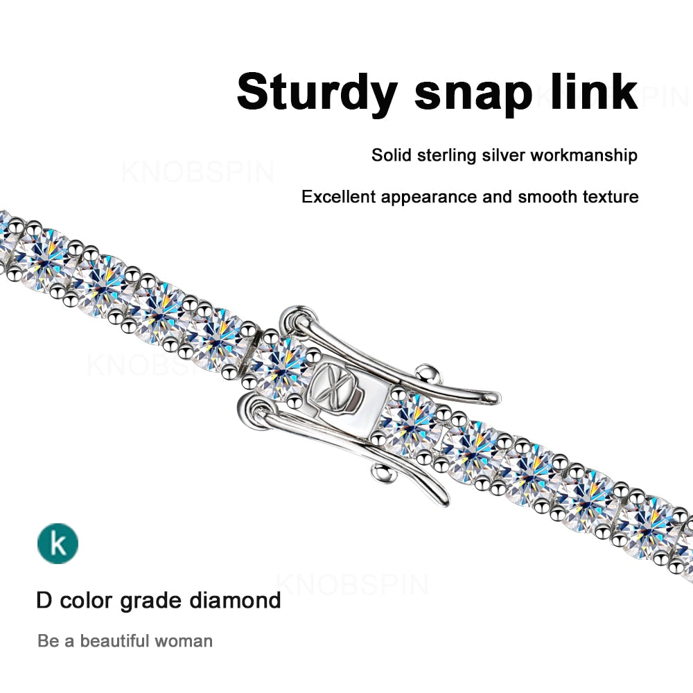 Pulseira Banhada em Prata com Diamante Moissanite - Donna Boneca