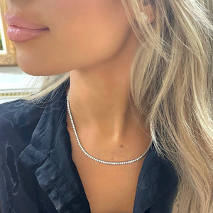 Colar banhado em Prata com Diamante Moissanite - Donna Boneca