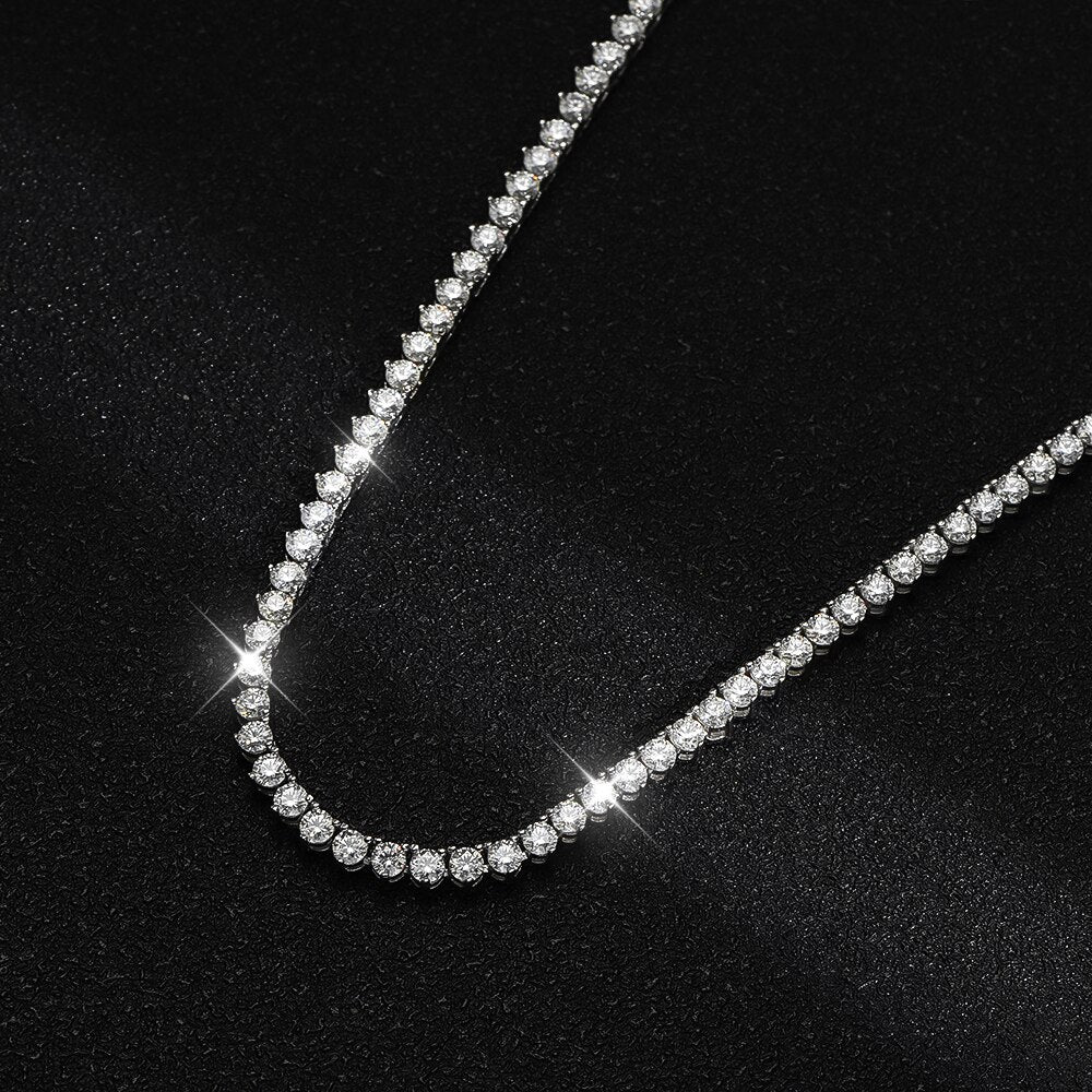Colar banhado em Prata com Diamante Moissanite - Donna Boneca